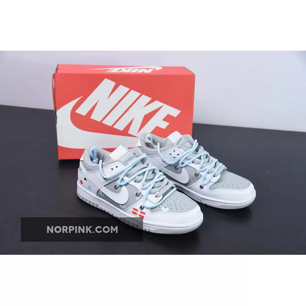 Online Sale Custom Nike SB Dunk Low White Cool Grey FS-1774509700