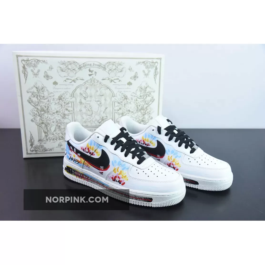 Custom Nike Air Force 1 Low White Black Multi 1685110996