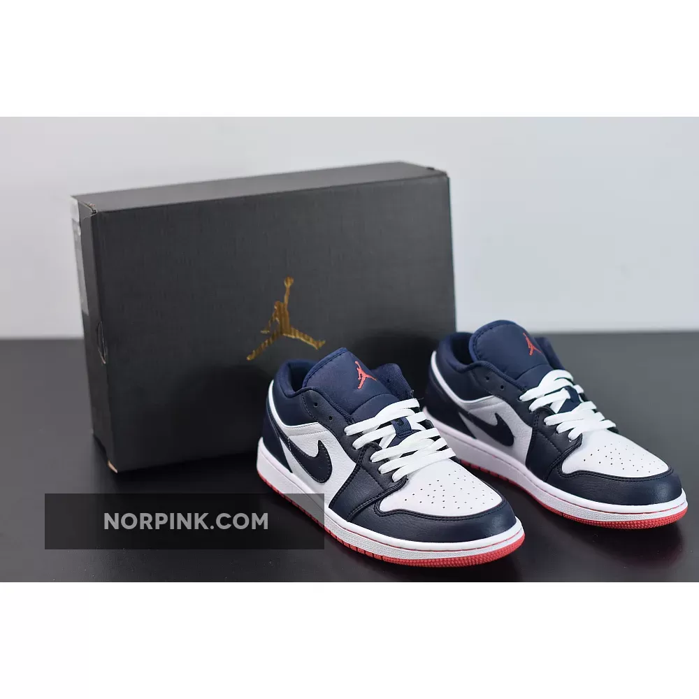 Air Jordan 1 Low Obsidian/Ember Glow-White 553558-481 / jordan 1 obsidian low