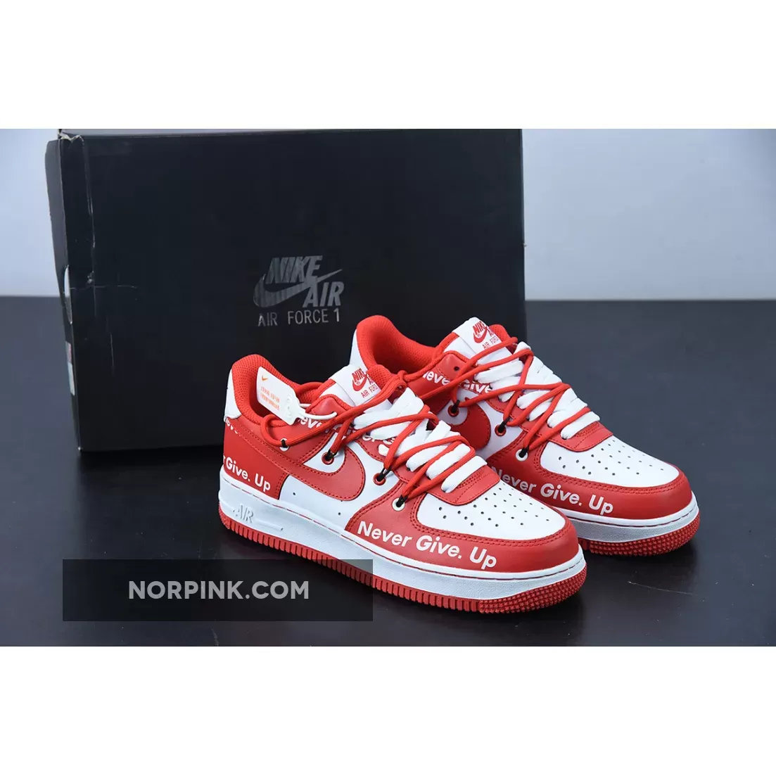 Nike Air Force 1 Low ‘Never Give Up’ Red White / White Air Forces Custom 1675865328