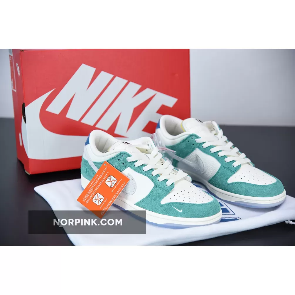 Kasina x Nike Dunk Low 'Road Sign' Sail/White-Neptune Green-Industrial Blue | kasina dunk