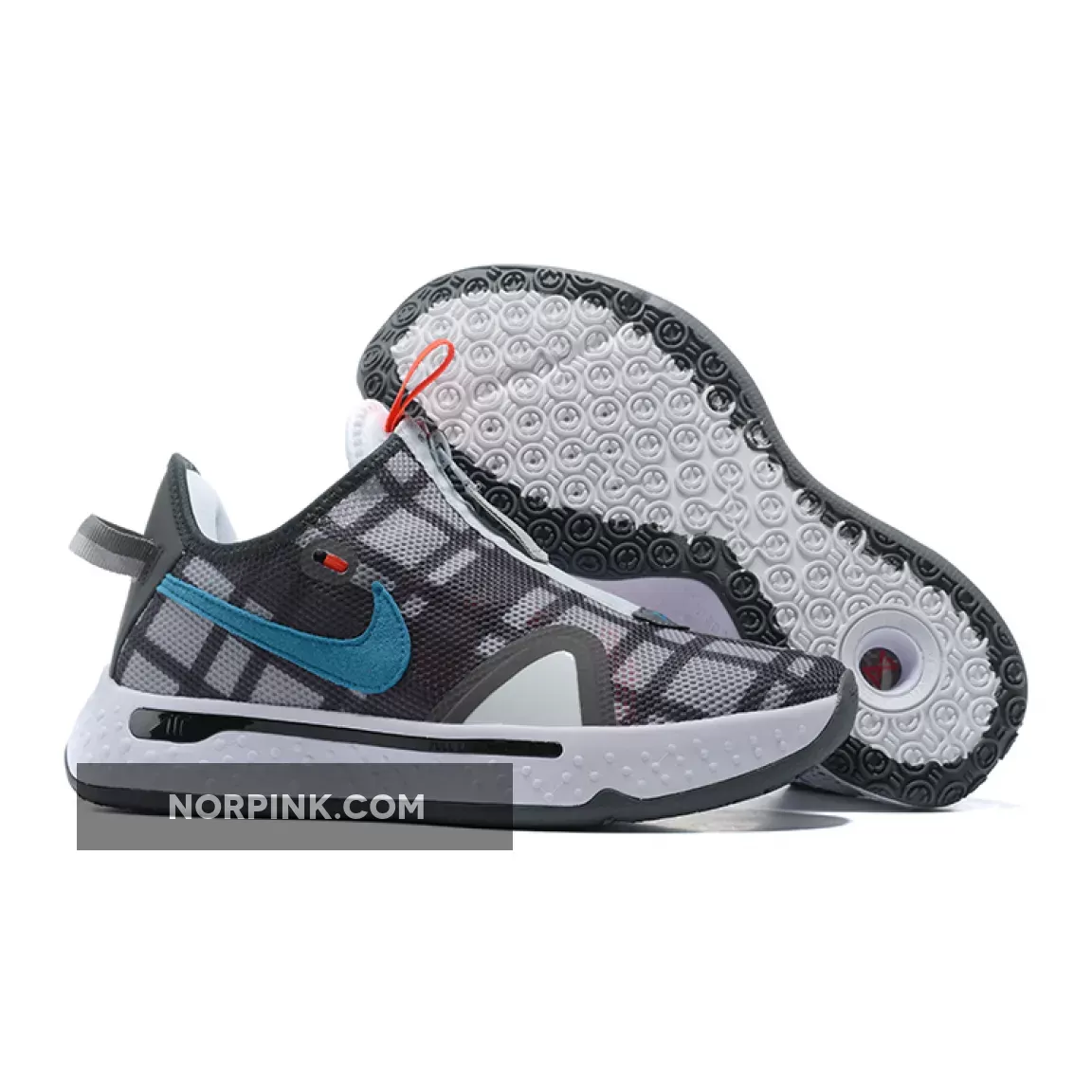 Nike PG 4 'Plaid' Football Grey/Laser Blue-Light Smoke Grey | Pg 4 Plaid