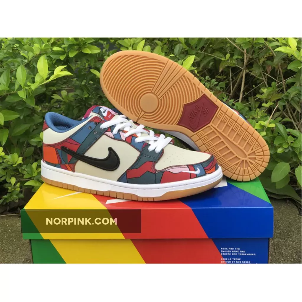 Parra x Nike SB Dunk Low Fire Pink/Gym Red-Mocha-White-Royal Blue-Black For sale