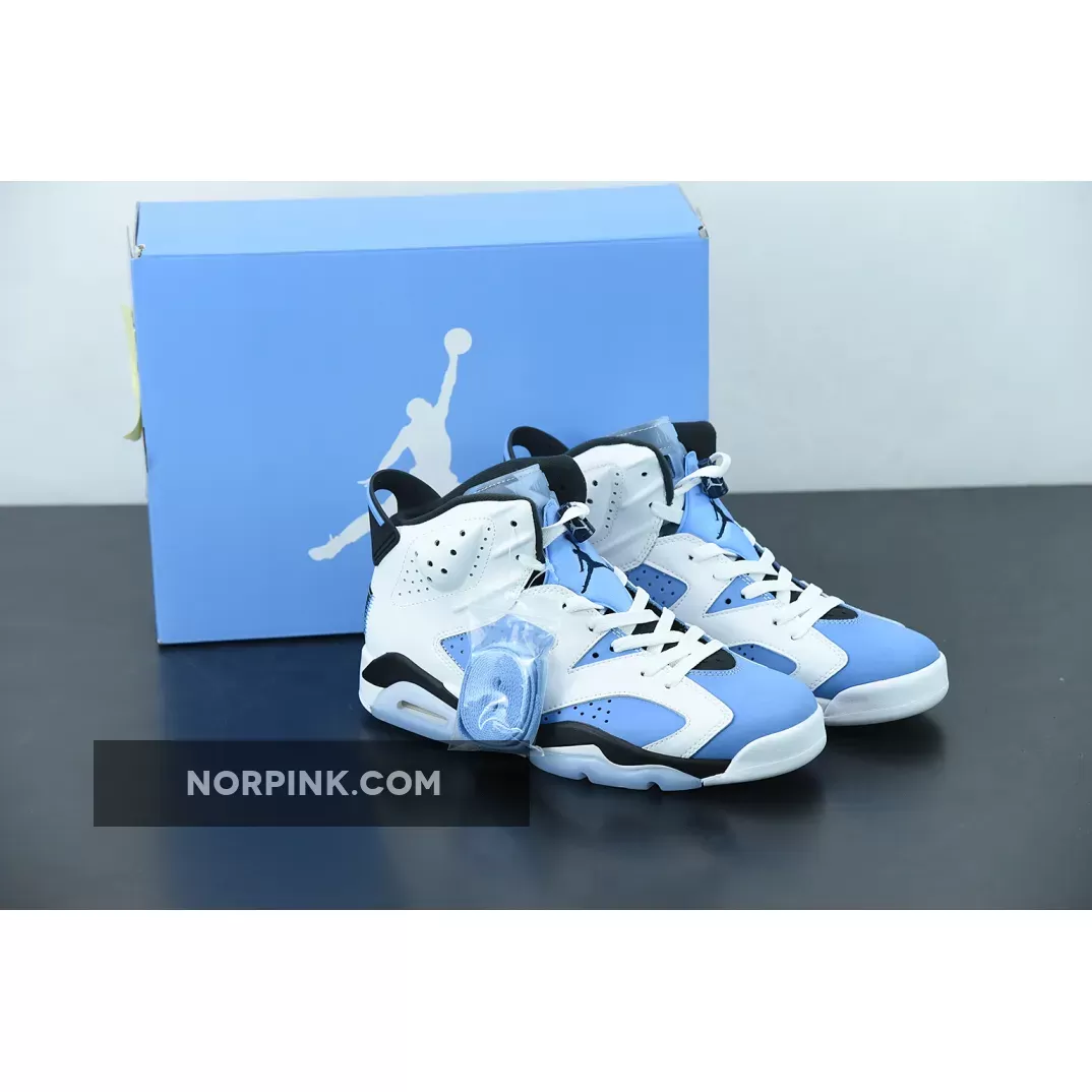 Air Jordan 6 'UNC University Blue/White-College Navy-Black | jordan six unc