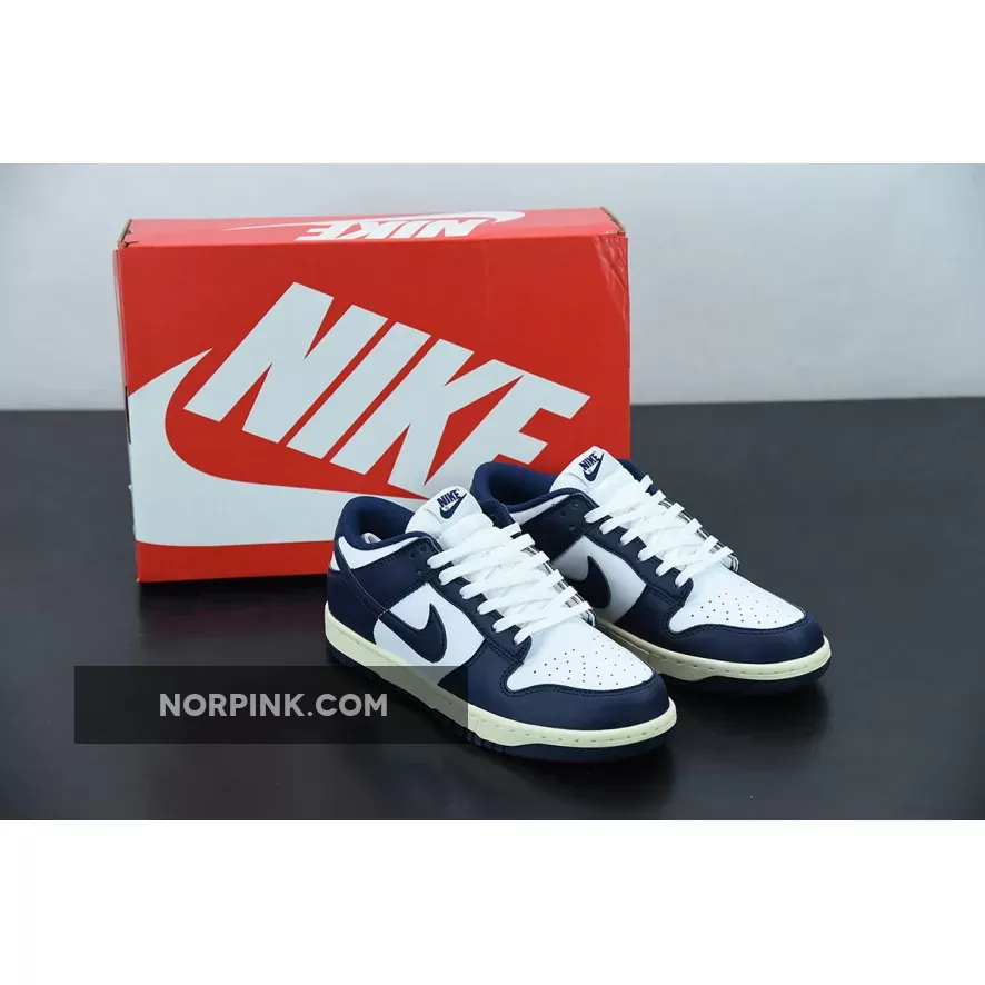 Nike Dunk Low White/Midnight Navy DD1503-115 / nike dunk low navy blue white