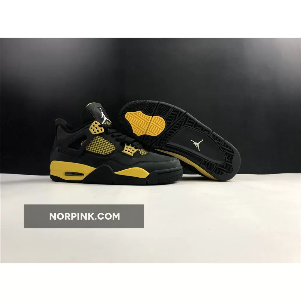 Air Jordan 4 (IV) Retro 'Thunder' Black/White-Tour Yellow / air jordan 4 retro yellow