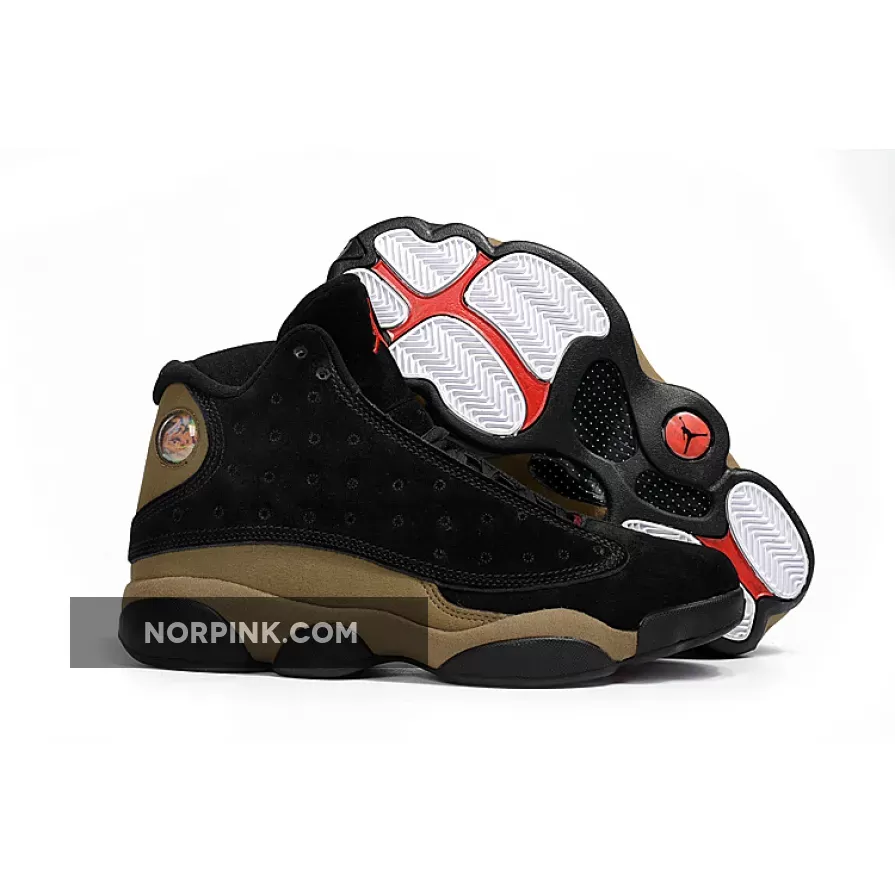 Air Jordan 13 Black/True Red-Light Olive - jordan 13 retro olive