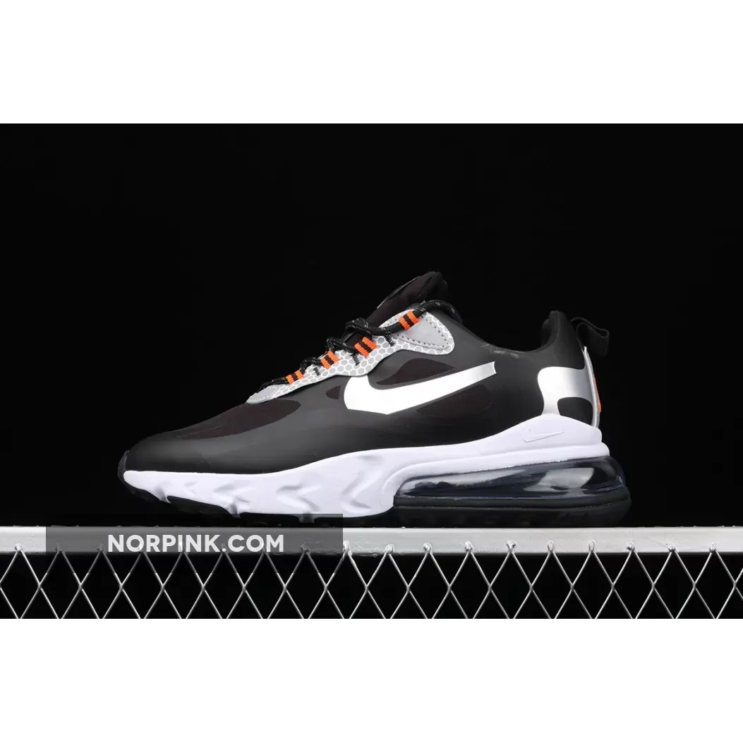 Nike Air Max 270 React Black Silver Orange CT1834-001 Online Sale