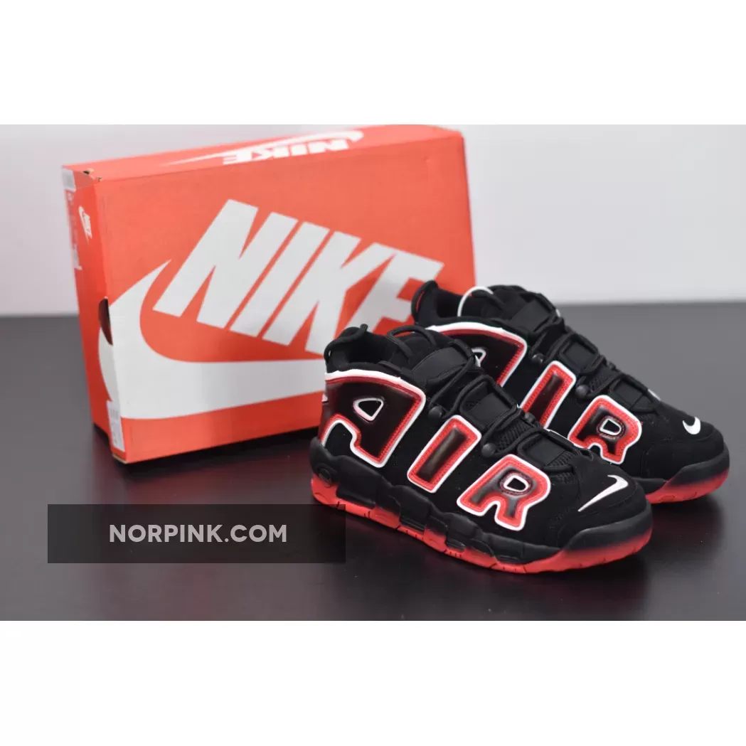 Nike Air More Uptempo Black/White-Laser Crimson #air more uptempo laser crimson