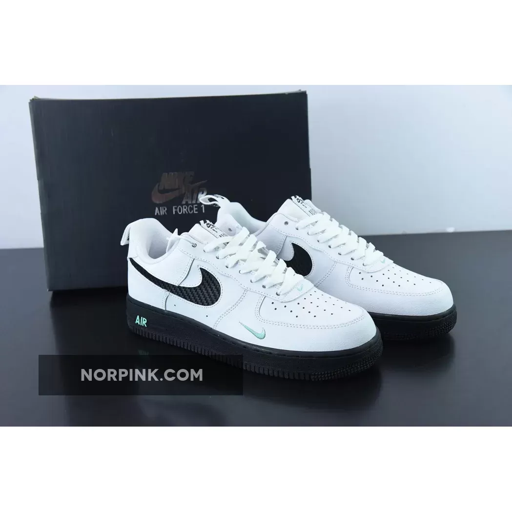 Nike Air Force 1 Low White Black Teal DR0155-100 #nike air force 1 teal