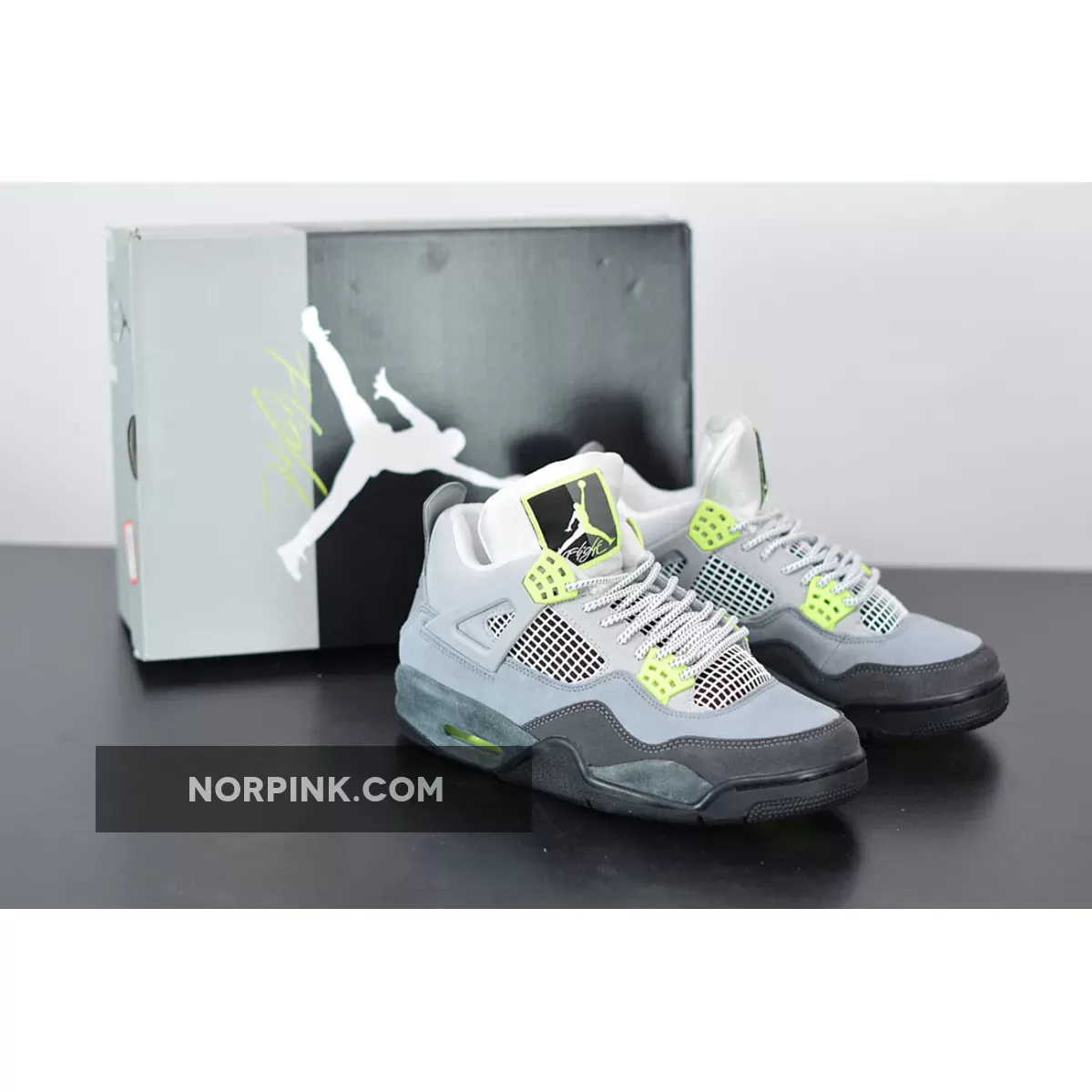 Air Jordan 4 SE 'Neon Air Max 95' Cool Grey/Volt-Wolf Grey-Black / wolf grey 4