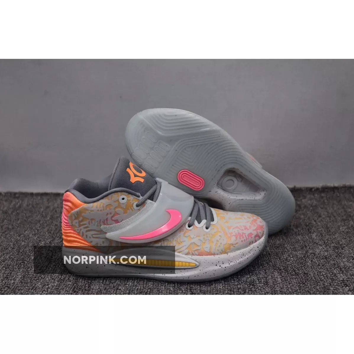 New Nike KD 14 Grey Orange / Black Kd CW3935-003