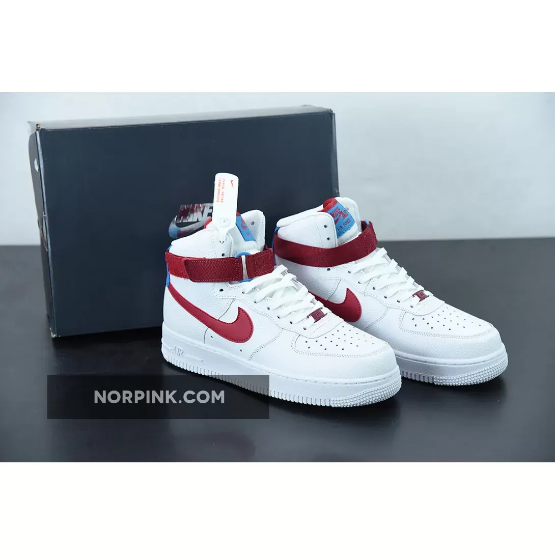 Nike Air Force 1 High White/Team Red/Green Abyss 334031-119 Restock