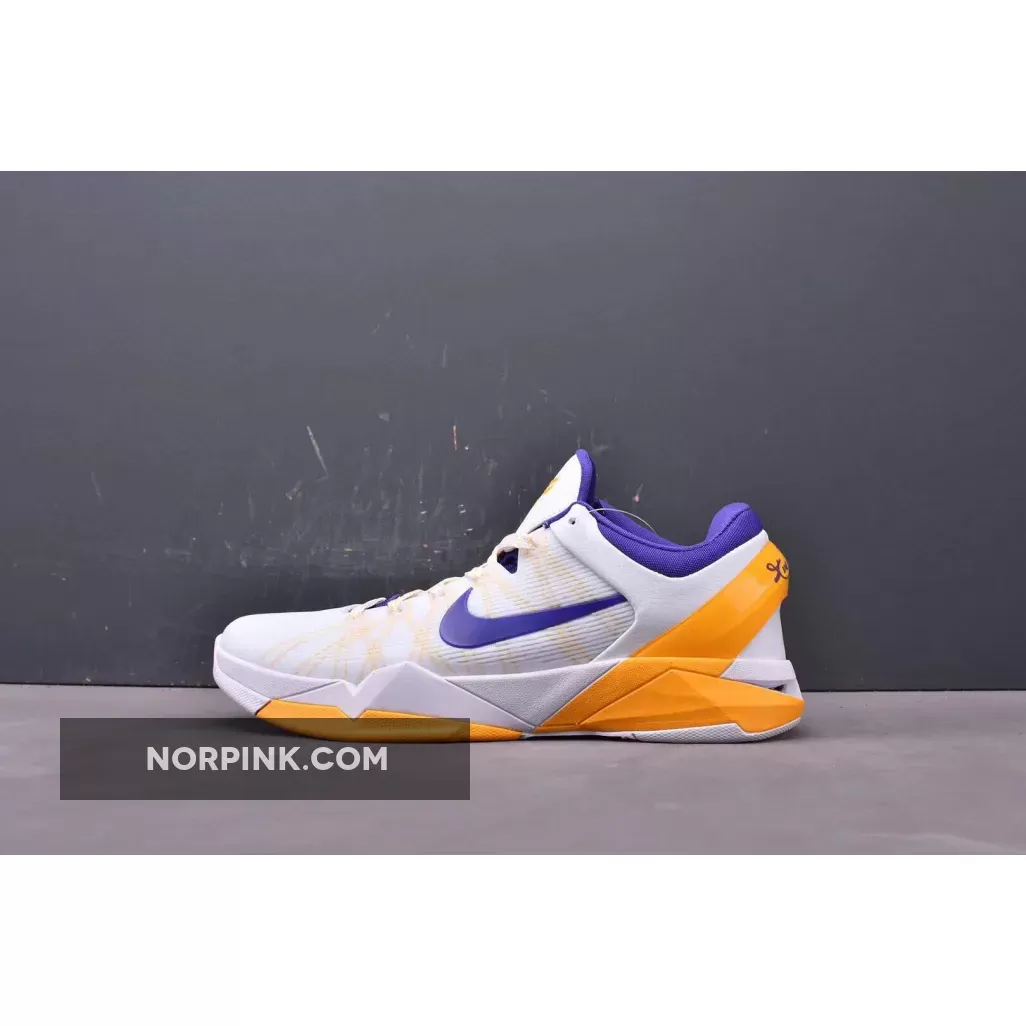 Nike Zoom Kobe 7 'Home' White/Concord-Del Sol-Pure Platinum nike kobe 7 lakers home