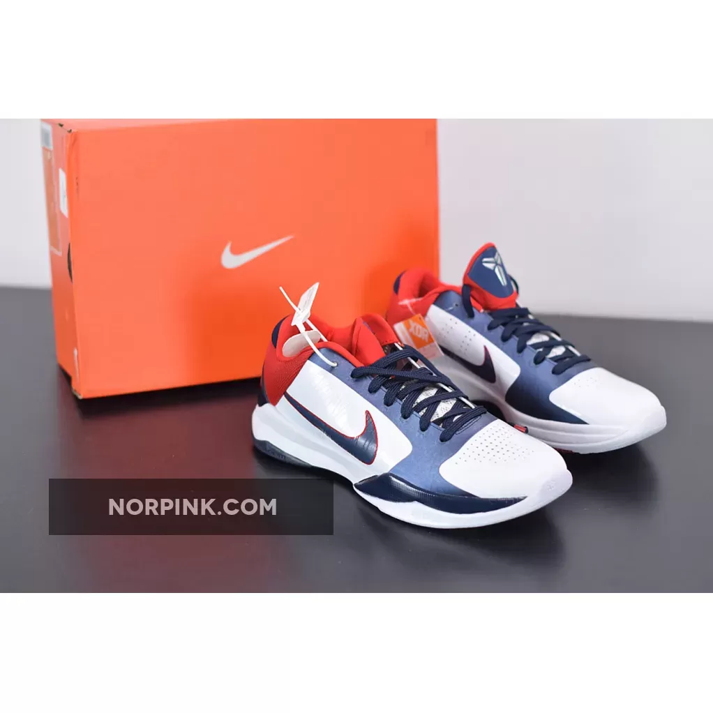 Nike Zoom Kobe 5 "USA" White/Obsidian-Sport Red 386429-103