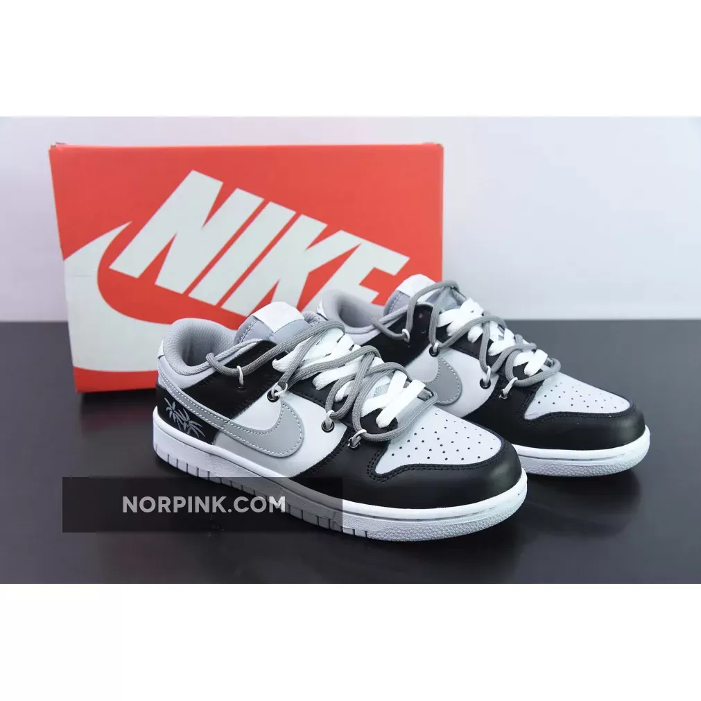 Custom Nike Dunk Low Black White Grey Restock