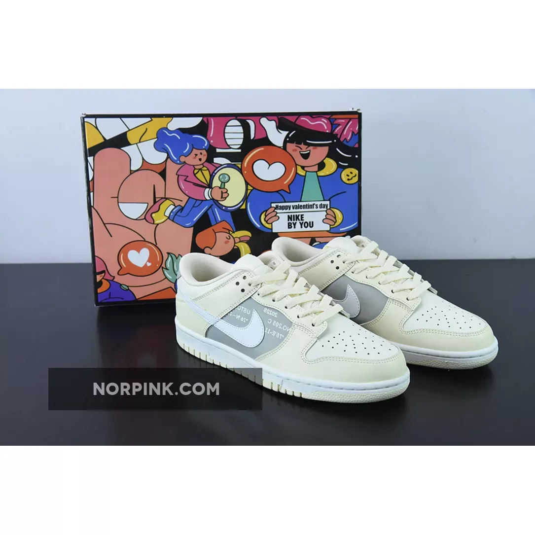 Custom Nike Dunk Low Coconut Milk Grey 1675862019 Online Sale