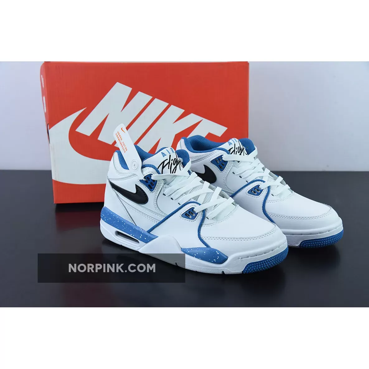 Nike Air Flight ’89 White/Dark Obsidian-Brigade Blue | BLUE BRIGADE