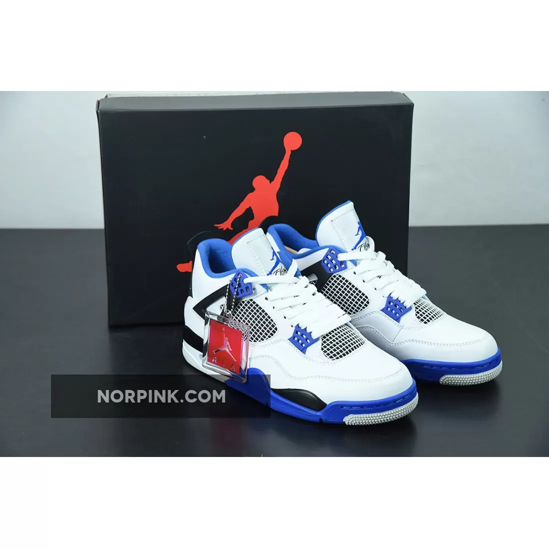 Air Jordan 4 'Motorsport' White/Game Royal-Black | 4 motorsports