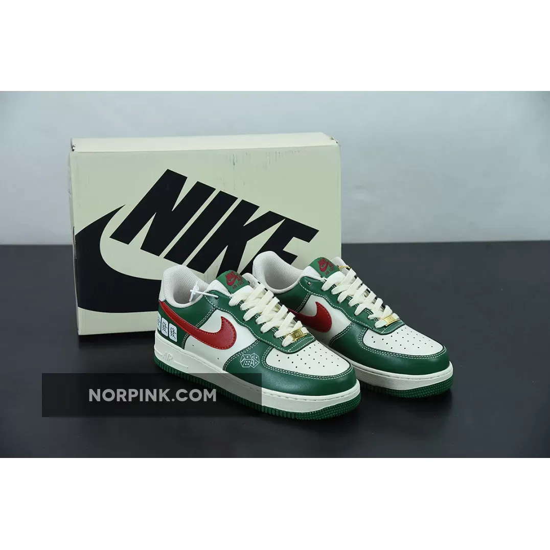 Nike Air Force 1 White Green Red - green and red air force 1