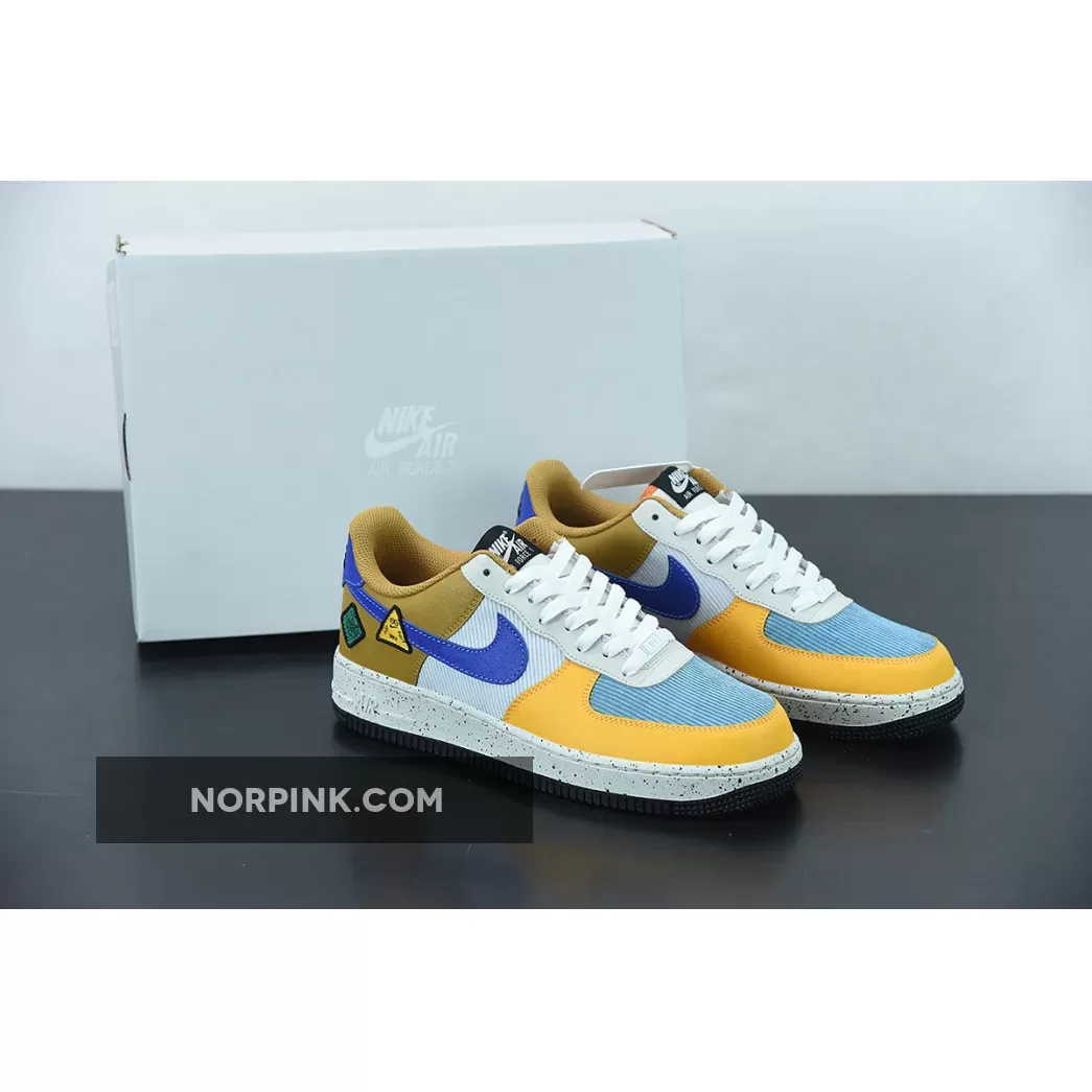 Nike Air Force 1 University Gold/Light Bone/Starfish/Lapis - nike air force 1 gs