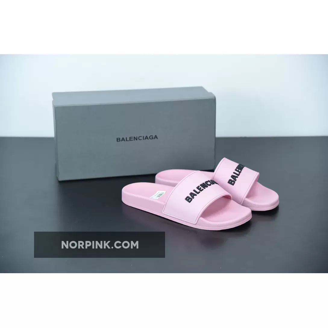 Balenciaga Logo Pool Sides Sandals Pink 1675867592 Discount