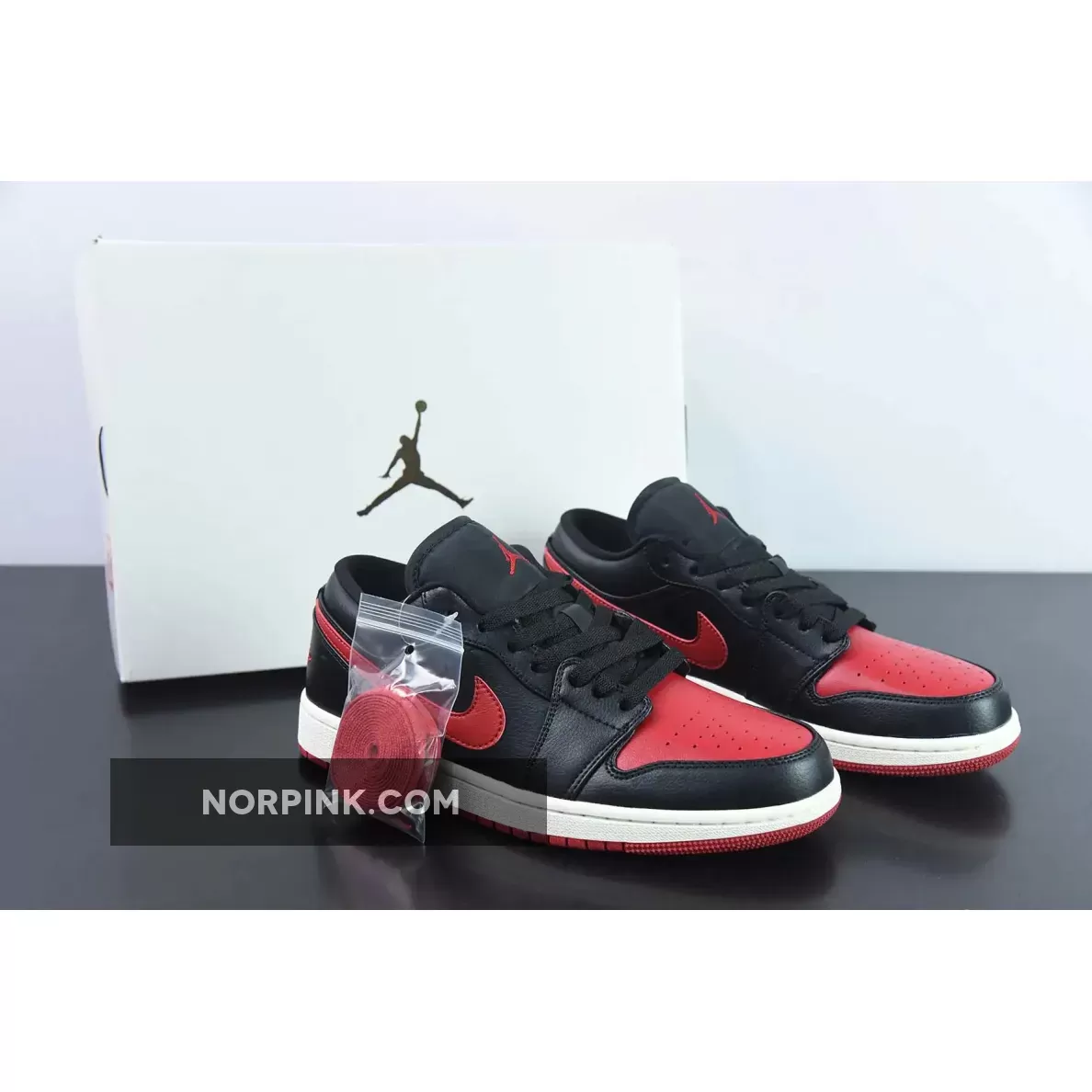 Air Jordan 1 Low "Bred Sail" Black/Gym Red-Sail