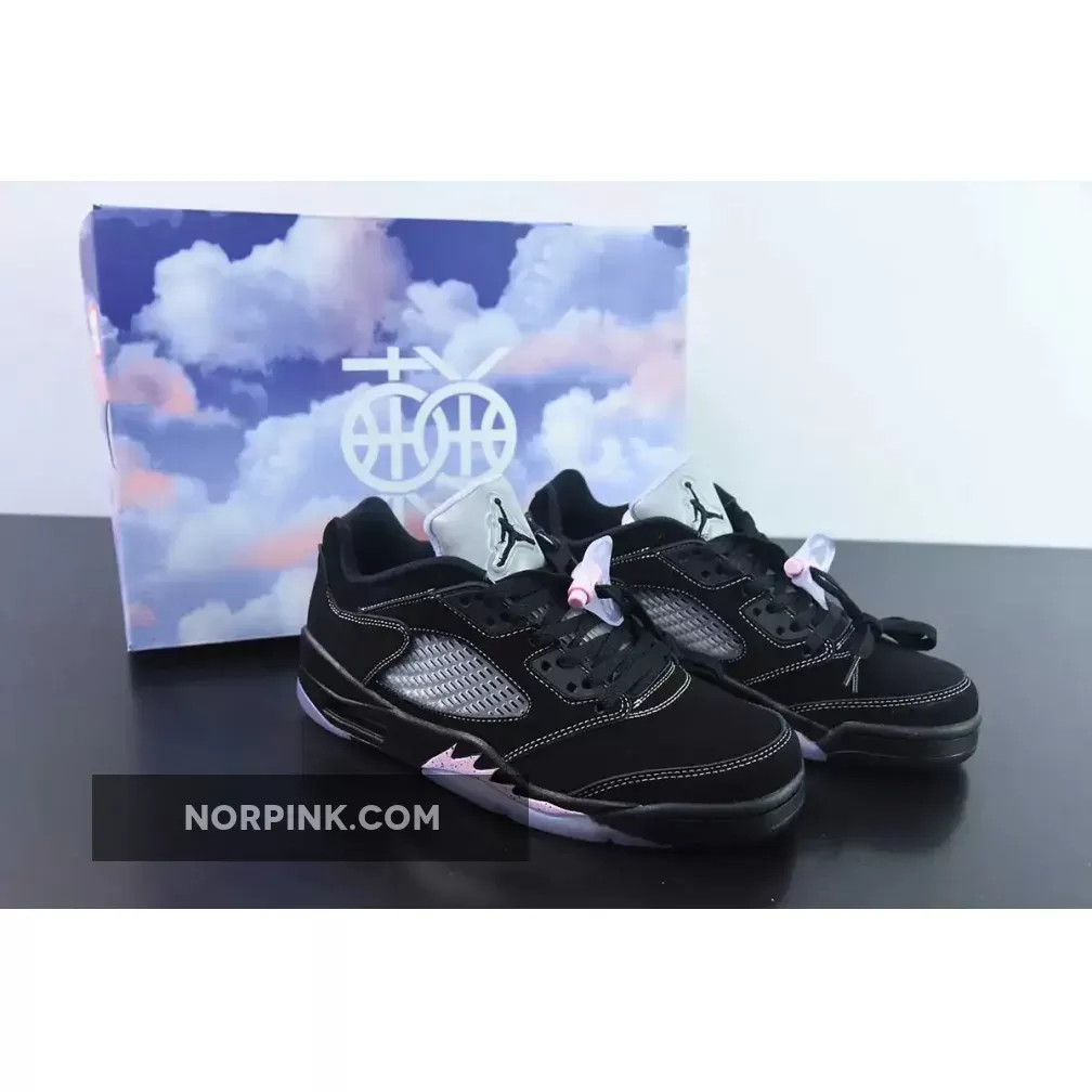 Air Jordan 5 Low Dongdan Black/White-Lilac Ice-Pink Rise