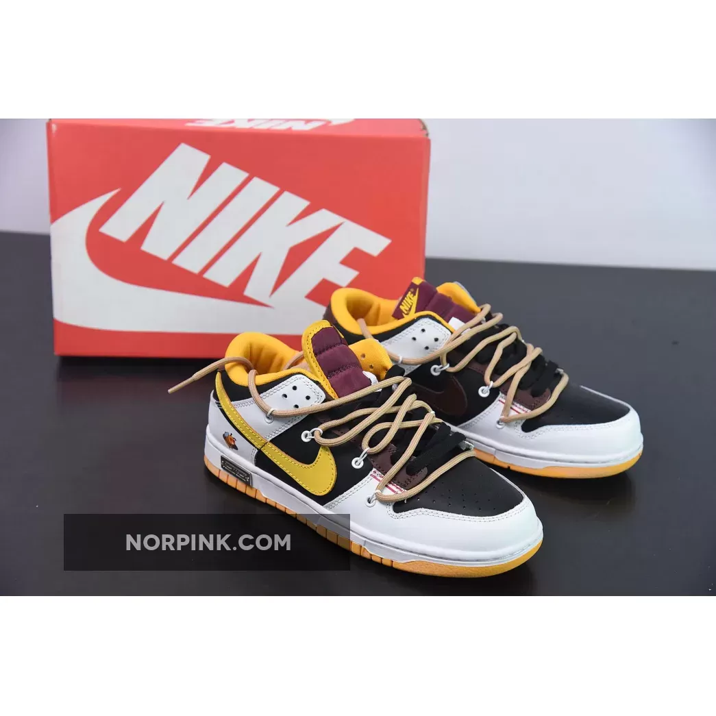 Custom Nike SB Dunk Low ‘Bee’ White Balack Yellow