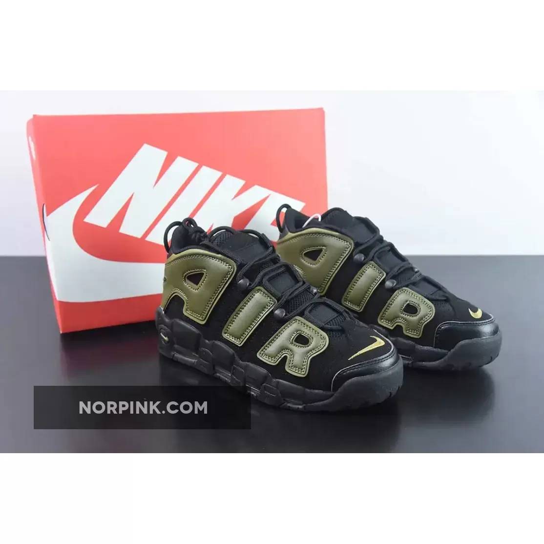 Nike Air More Uptempo Black/Pilgrim/Rough Green